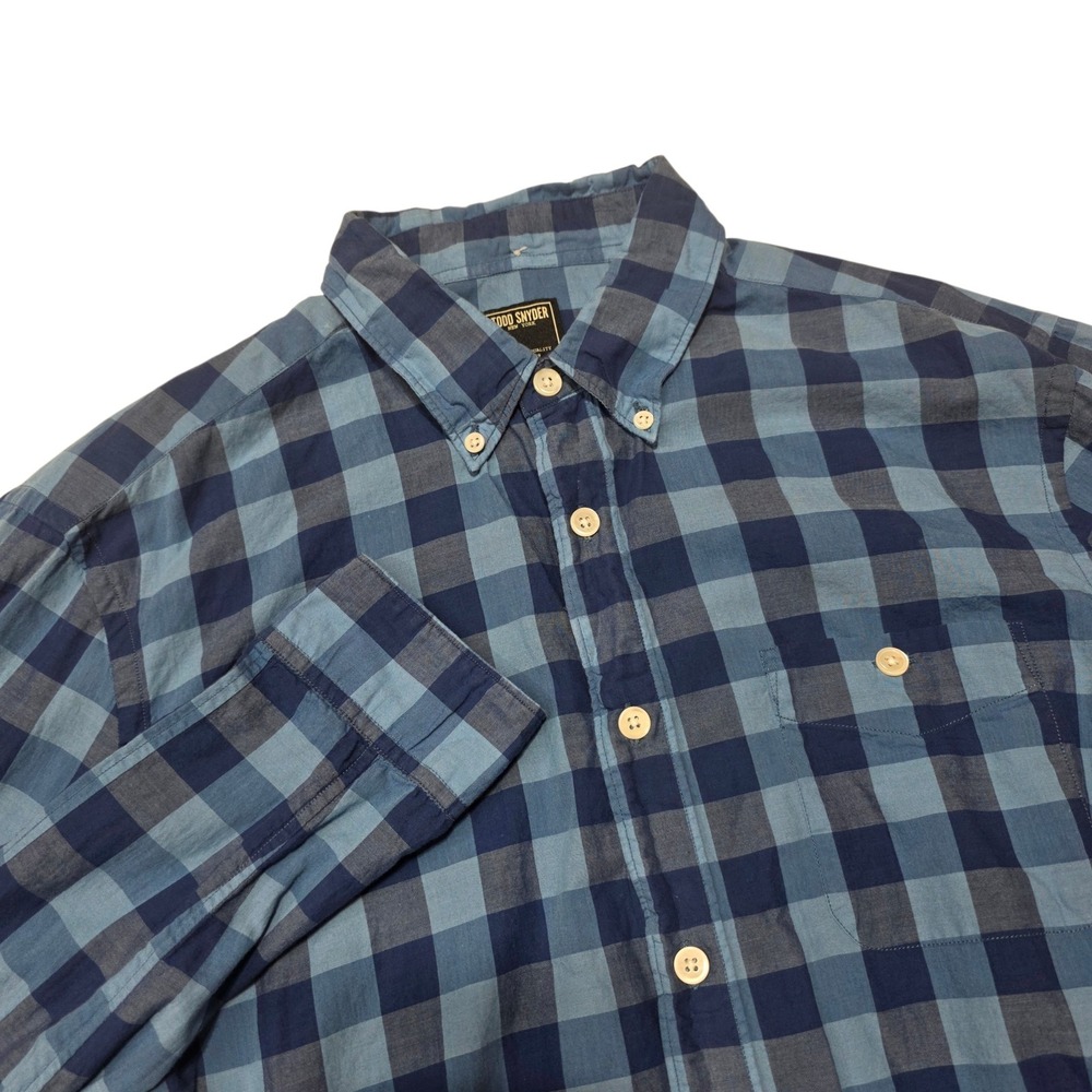 Todd Snyder Button Down Shirt Mens M Blue Gingham Plaid Tailored Cotton